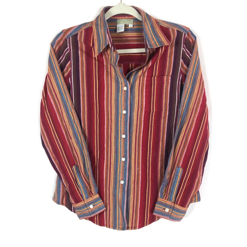 Vintage 100% cotton linen button up size Small